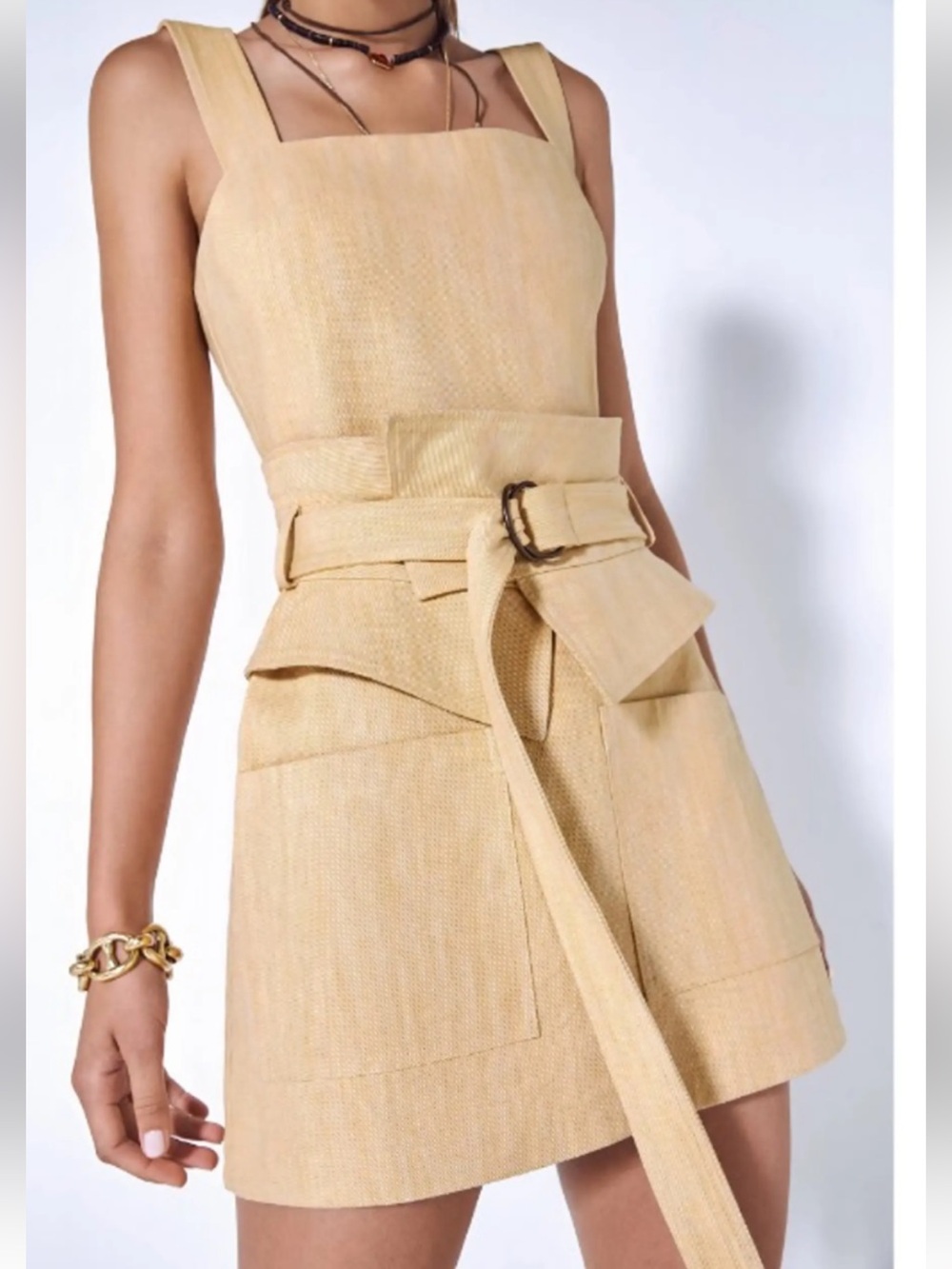 Alexis belted tailored bodice tie waist mini dress